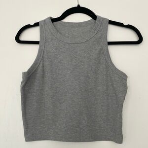 Grey Cropped Tank Top - M